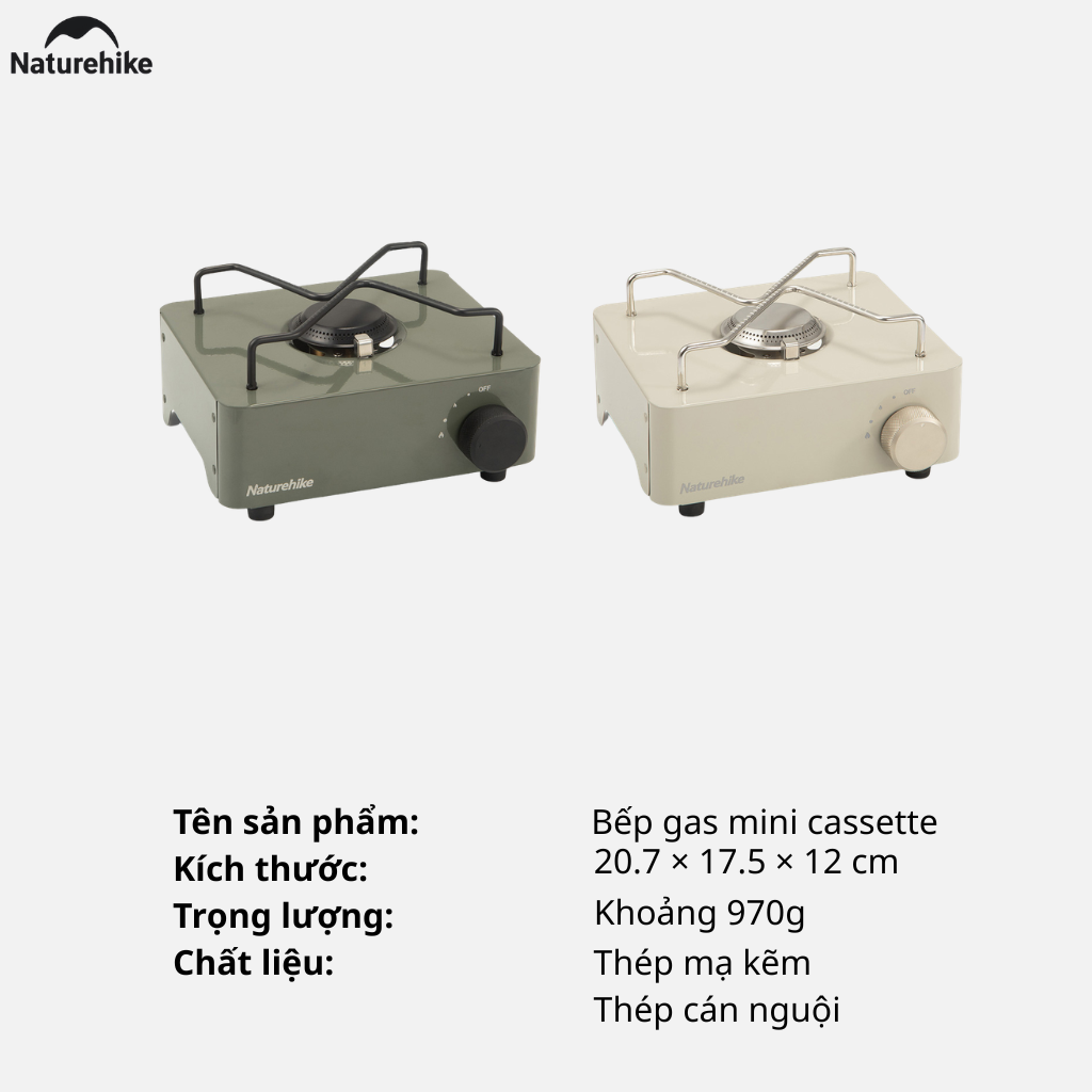 Bếp Gas Mini Cassette Naturehike CNH22CJ011 2KW – Bếp Gas Du Lịch Camping Gấp Gọn Đánh Lửa Tự Động