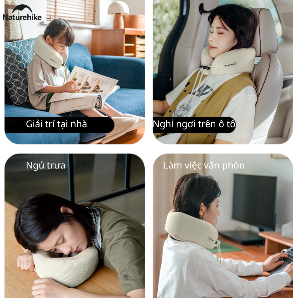 Gối Kê Cổ Chữ U CNK2450WS019 Naturehike Memory Foam Du Lịch Văn Phòng Ô Tô Gấp Gọn Có Hộp Đựng