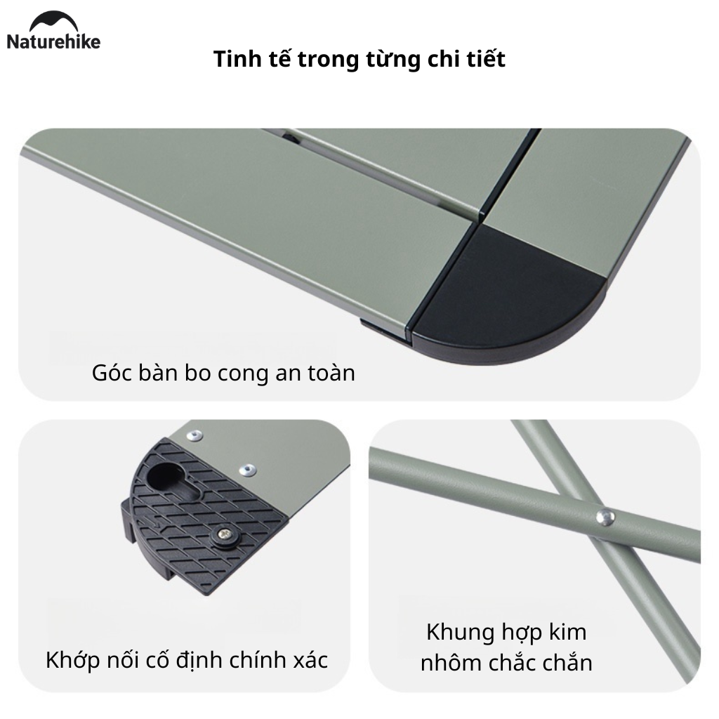 Bàn Xếp Gọn Hợp Kim Nhôm CNK2450JJ013 Naturehike – Siêu Nhẹ, Gấp Gọn Tiện Lợi Cho Camping & Picnic
