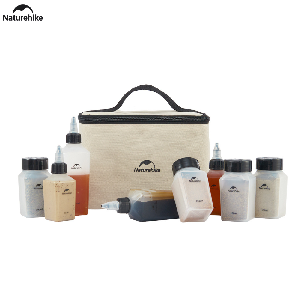 Bộ Chai Lọ Đựng Gia Vị CNH22CJ043 Naturehike Du Lịch Cắm Trại Mini 6/8 Món - Hộp Đựng Gia Vị Camping Chống Rò Rỉ
