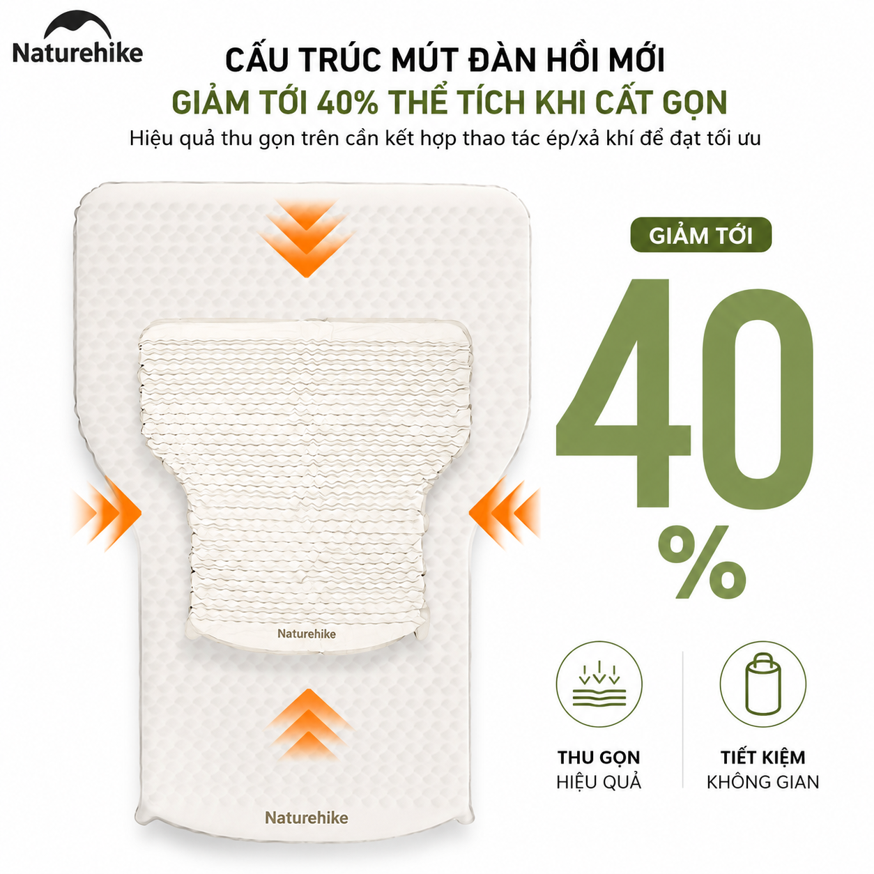 Đệm Hơi Tự Bơm Naturehike CNK2450WS010 Cho Ô Tô SUV MPV Du Lịch Camping Gấp Gọn Êm Ái 197x134x6.5cm