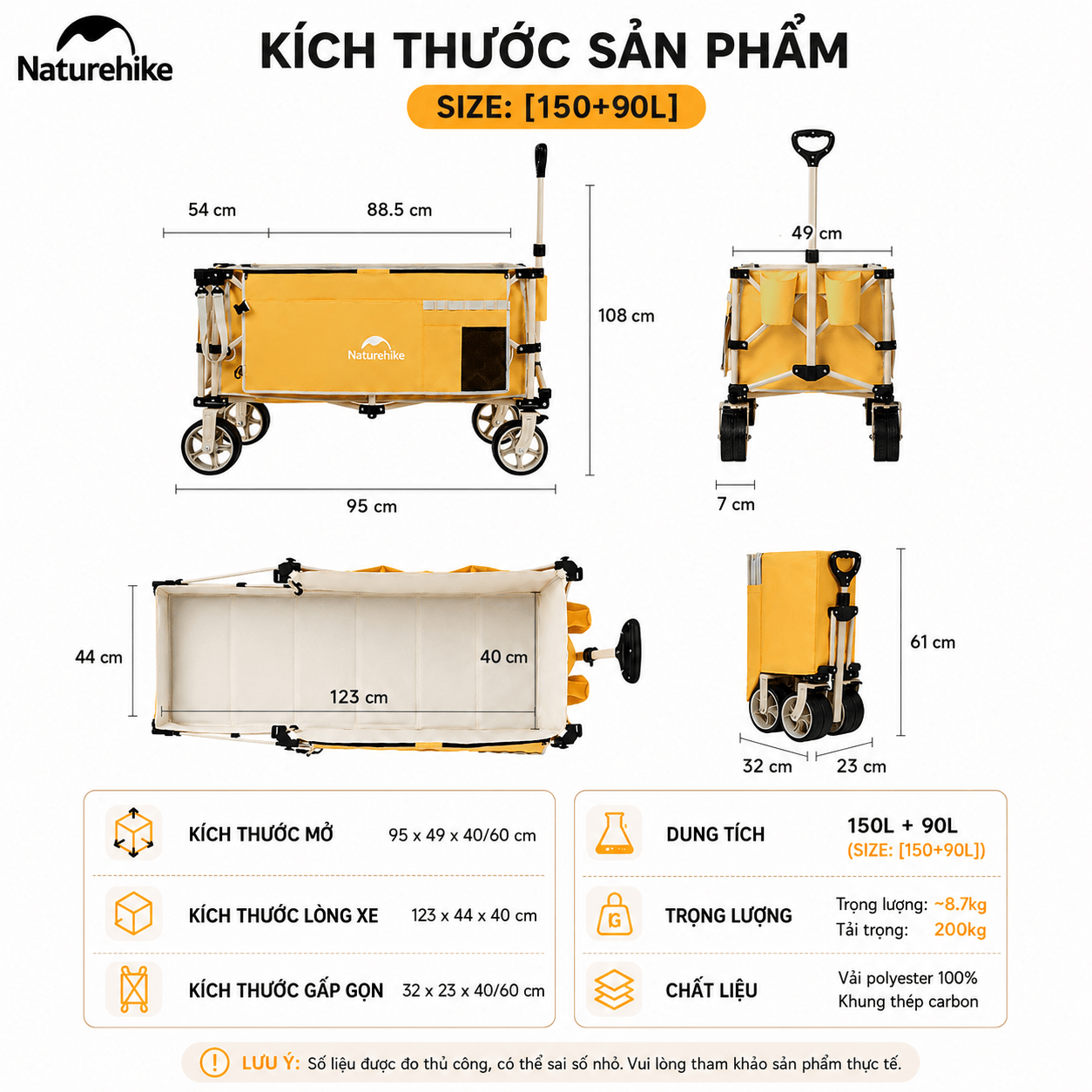 Xe Kéo Gấp Gọn Đa Năng Naturehike Camping Wagon CNK2450JJ017