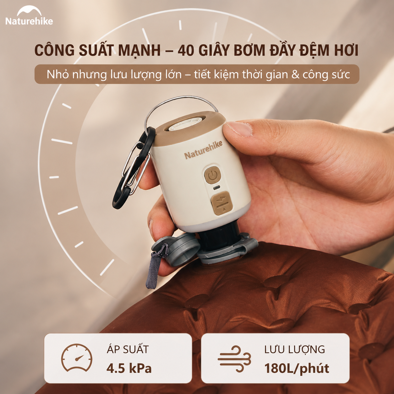 Máy Bơm Hơi Mini Đa Năng 3in1 Naturehike CNK2300DQ022