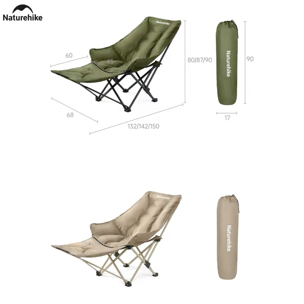 Ghế Xếp Camping Naturehike Sea Star 001 CNK2450JJ020 Có Gác Chân - Ghế Mặt Trăng Ngả Lưng Gấp Gọn