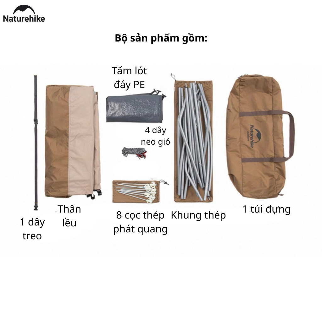 Lều Tắm Naturehike Outdoor Di Động NH21ZP005 Lều Thay Đồ Camping Chống Nước Có Móc Treo Túi Tắm