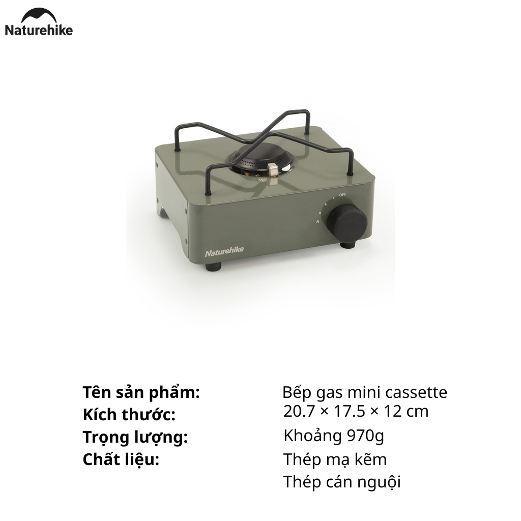 Bếp Gas Mini Cassette Naturehike CNH22CJ011 2KW – Bếp Gas Du Lịch Camping Gấp Gọn Đánh Lửa Tự Động
