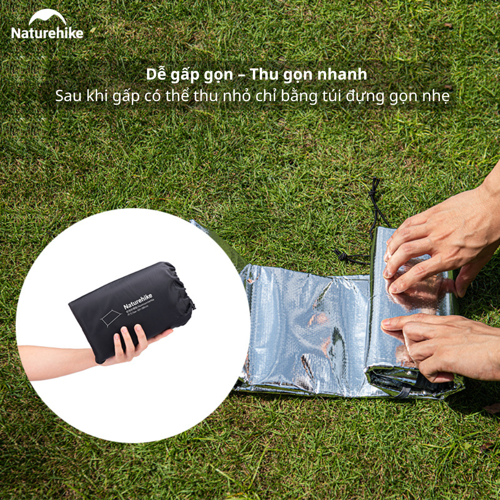 Thảm Picnic Naturehike NH20FCD03 200x200cm Chống Nước Gấp Gọn Thảm Dã Ngoại Cắm Trại Đa Năng Lót Lều
