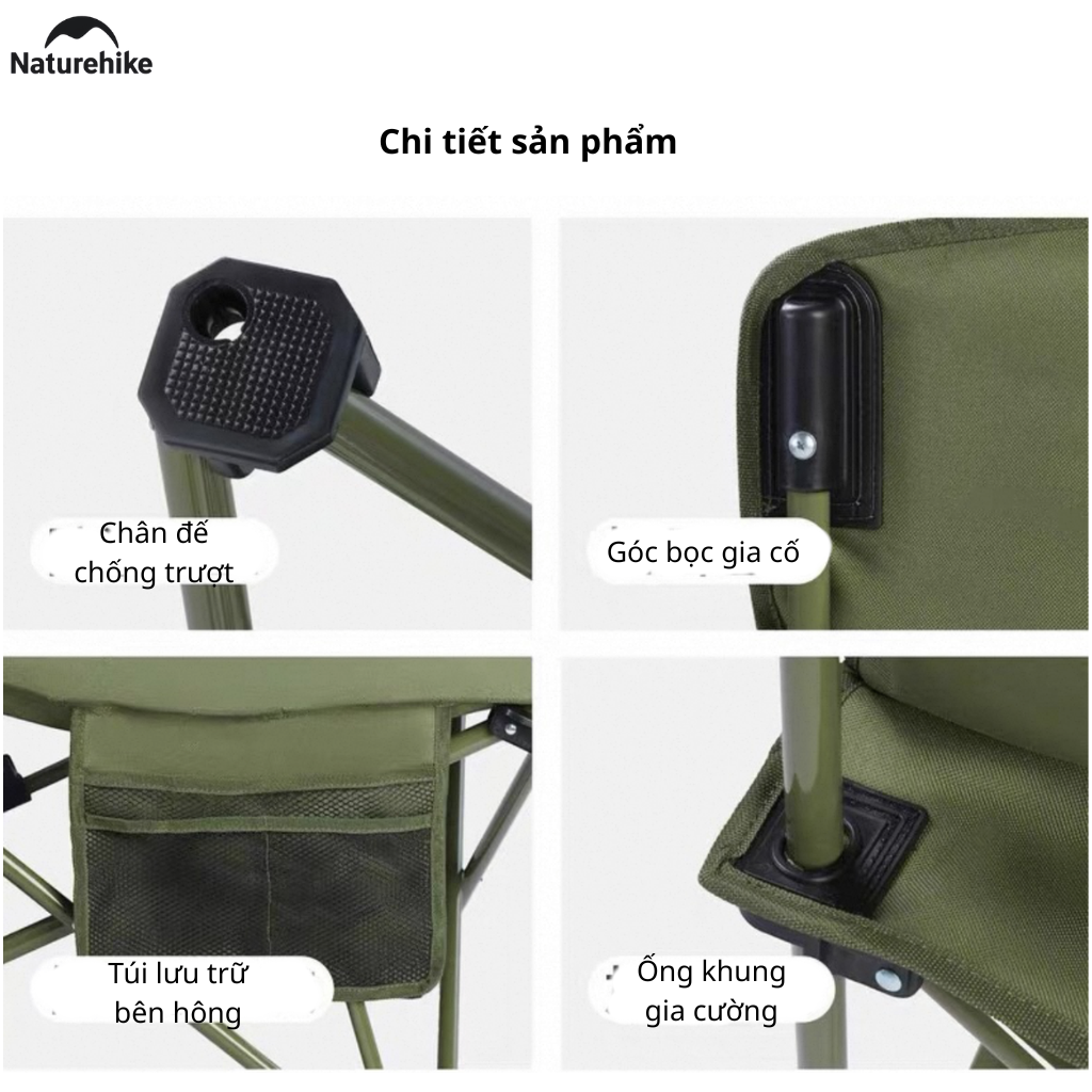 Ghế Xếp Thư Giãn Naturehike CNK2450JJ020 Gấp Gọn 4 Cấp Độ Ngả Lưng - Ghế Camping Ngoài Trời Khung Thép Carbon
