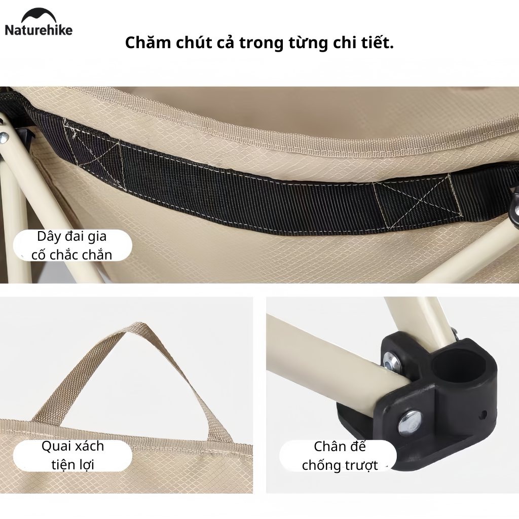Ghế Mặt Trăng Naturehike CNH23JU13002 Gấp Gọn Có Túi Đựng Ghế Dã Ngoại Khung Thép Carbon