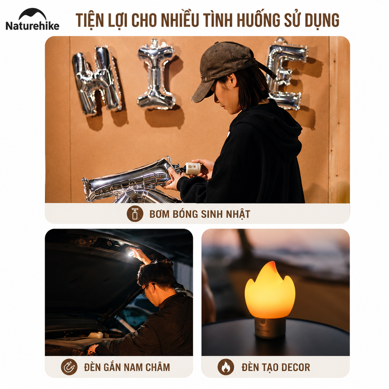 Máy Bơm Hơi Mini Đa Năng 3in1 Naturehike CNK2300DQ022