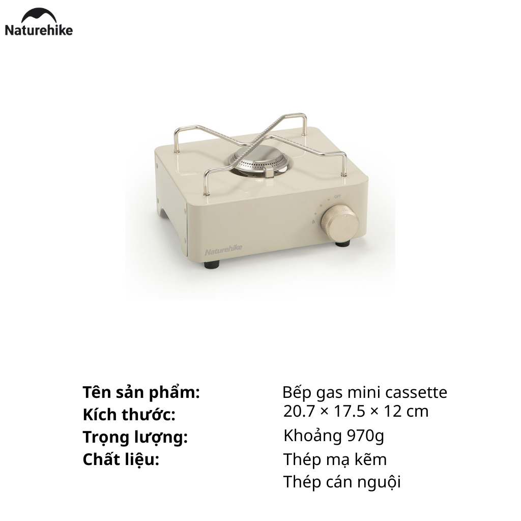 Bếp Gas Mini Cassette Naturehike CNH22CJ011 2KW – Bếp Gas Du Lịch Camping Gấp Gọn Đánh Lửa Tự Động