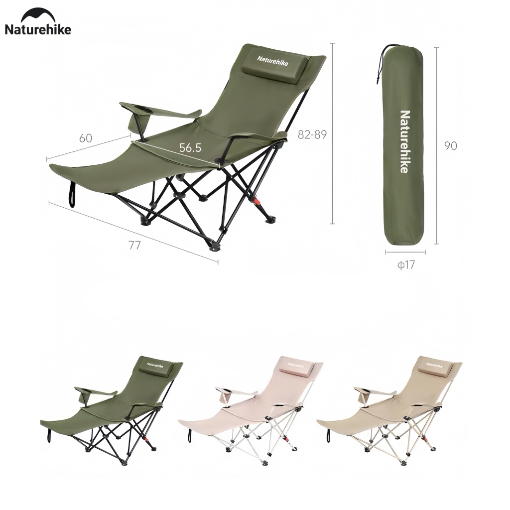 Ghế Xếp Ngả Lưng Camping CNK2650JJ020 Naturehike – Gác Chân Kéo Dài, Chỉnh 3 Mức Thư Giãn