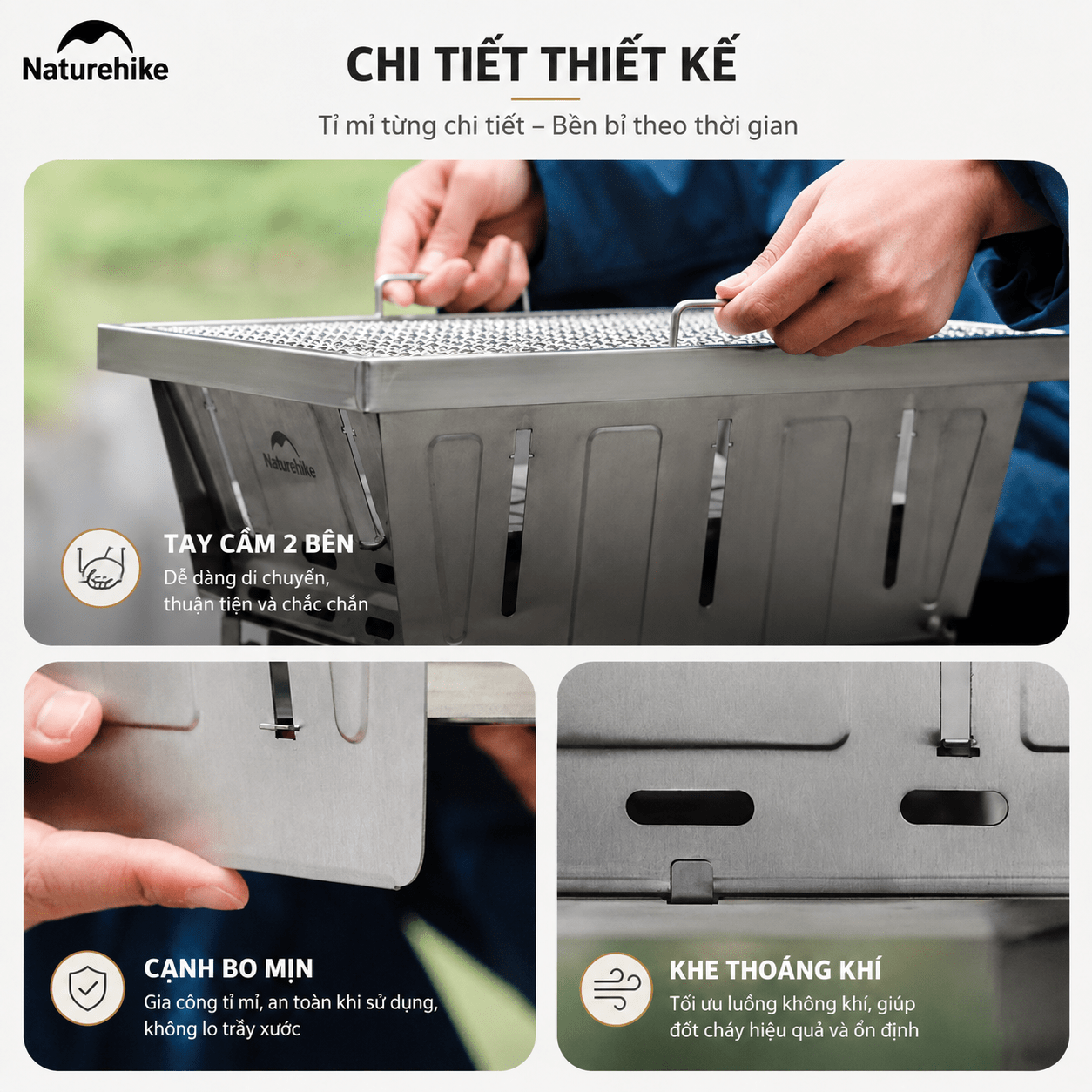 Bếp Nướng Gấp Gọn IGT Naturehike NH20CJ006 (TẶNG KÈM VỈ NƯỚNG)