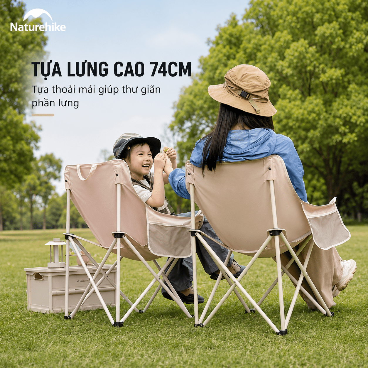 Ghế Mặt Trăng Naturehike CNH23JU13002 Gấp Gọn Có Túi Đựng Ghế Dã Ngoại Khung Thép Carbon
