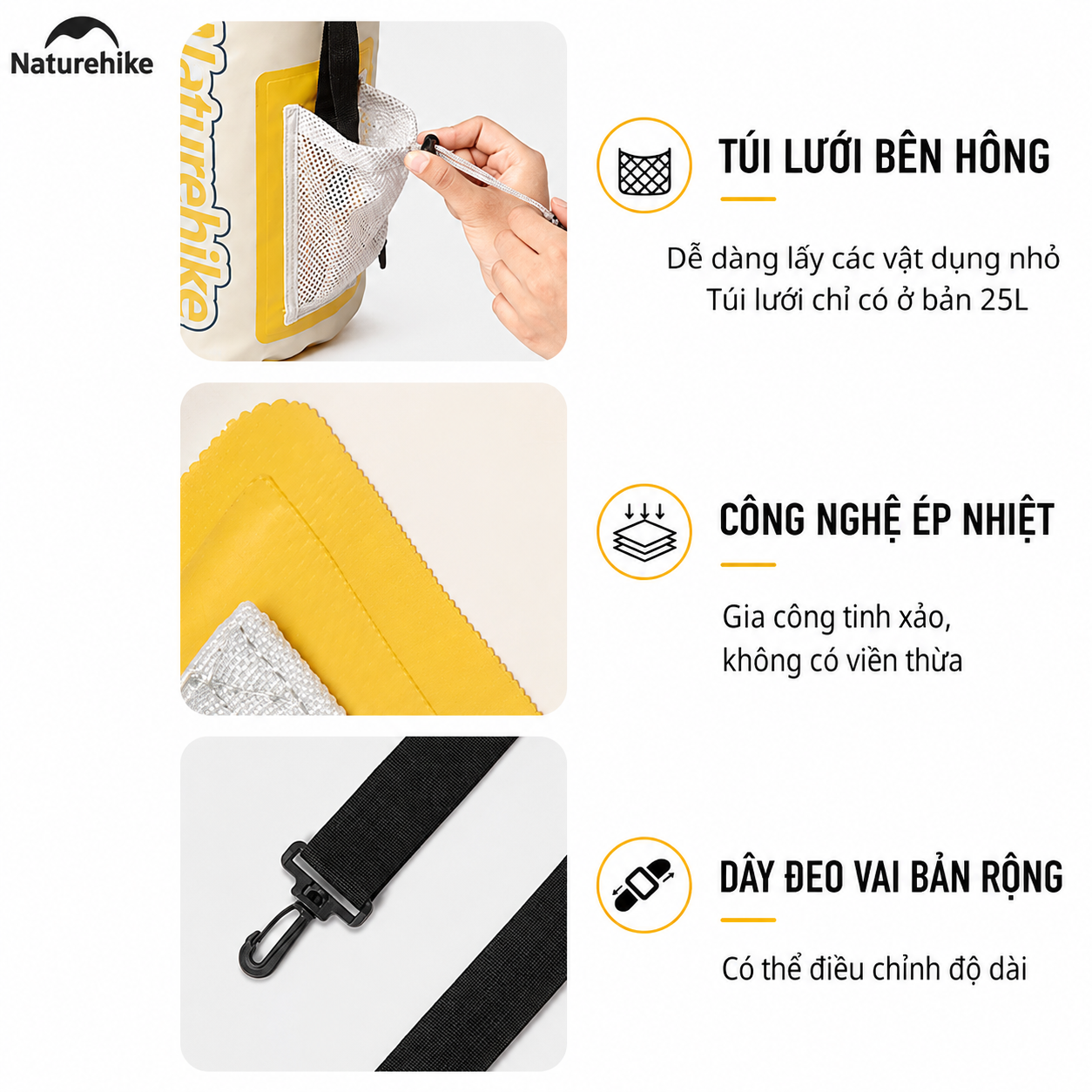 Túi chống nước NATUREHIKE CNK2300BS017 giúp bảo quản đồ dùng khô ráo khi du lịch
