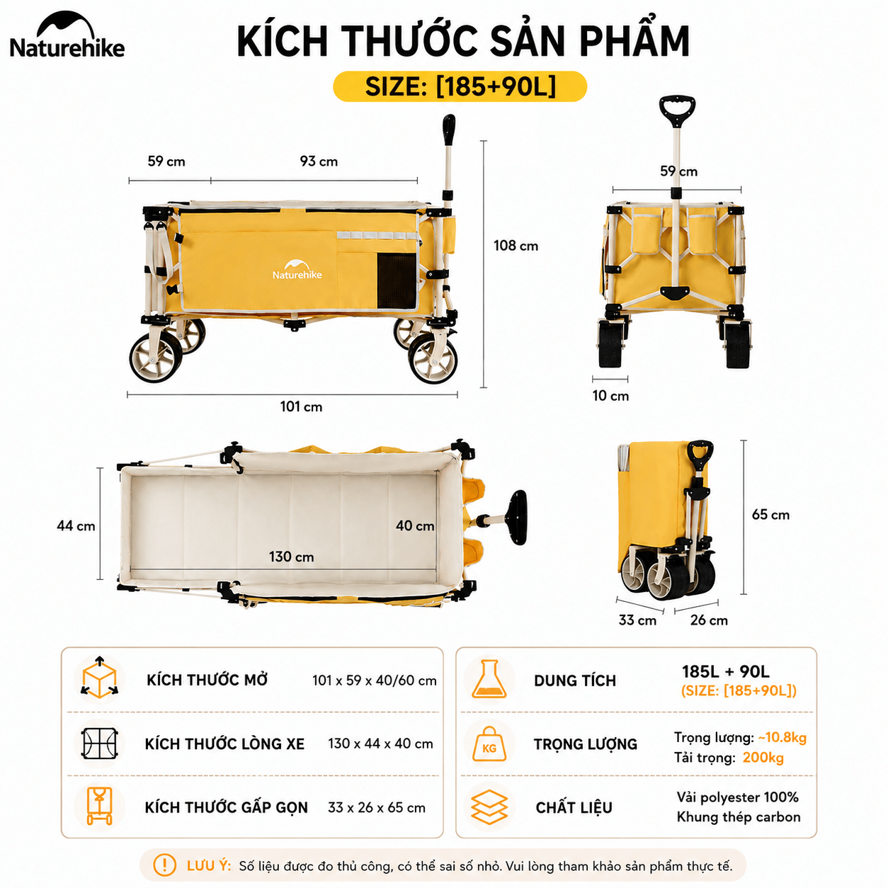 Xe Kéo Gấp Gọn Đa Năng Naturehike Camping Wagon CNK2450JJ017
