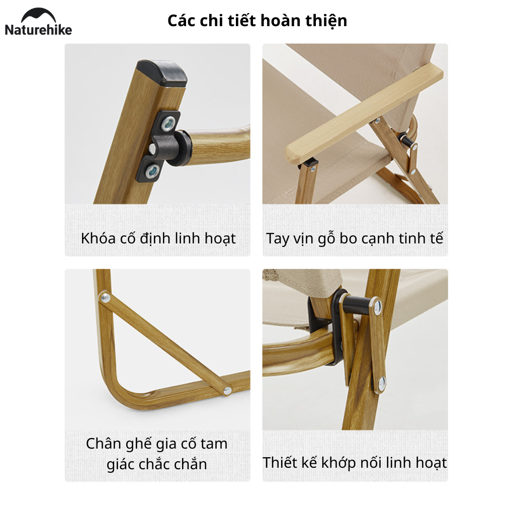Ghế gấp gọn có tay vịn Naturehike NH19Y002-D, Ghế camping cao cấp
