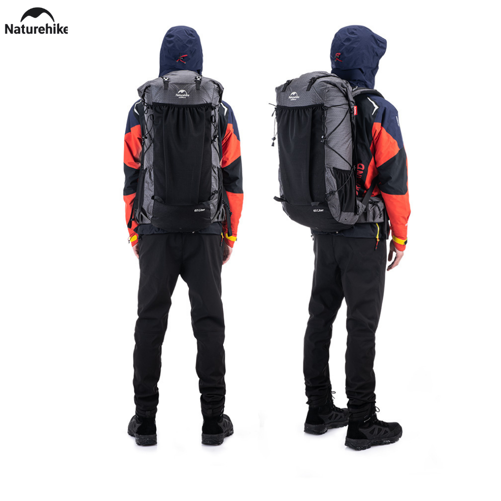 Balo Leo Núi Naturehike 60L Siêu Nhẹ Chống Nước Khung Nhôm Trekking Hiking Camping