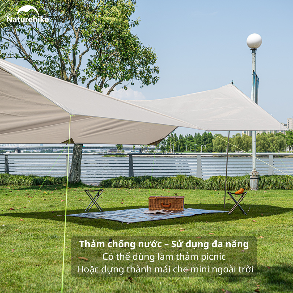Thảm Picnic Naturehike NH20FCD03 200x200cm Chống Nước Gấp Gọn Thảm Dã Ngoại Cắm Trại Đa Năng Lót Lều