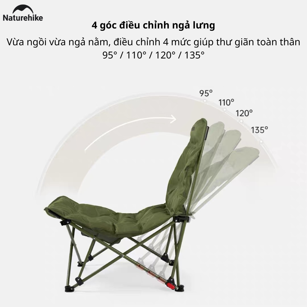 Ghế Xếp Thư Giãn Naturehike CNK2450JJ020 Gấp Gọn 4 Cấp Độ Ngả Lưng - Ghế Camping Ngoài Trời Khung Thép Carbon