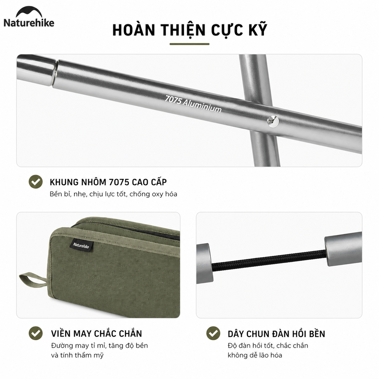 Ghế Camping Mini Naturehike Gấp Gọn Siêu Nhẹ 325g – Ghế Dã Ngoại Câu Cá Picnic