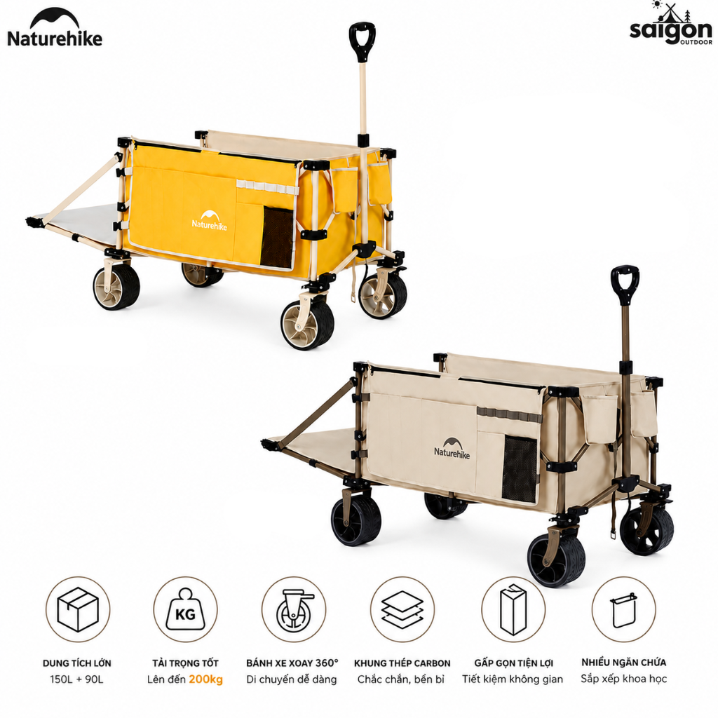 Xe Kéo Gấp Gọn Đa Năng Naturehike Camping Wagon CNK2450JJ017