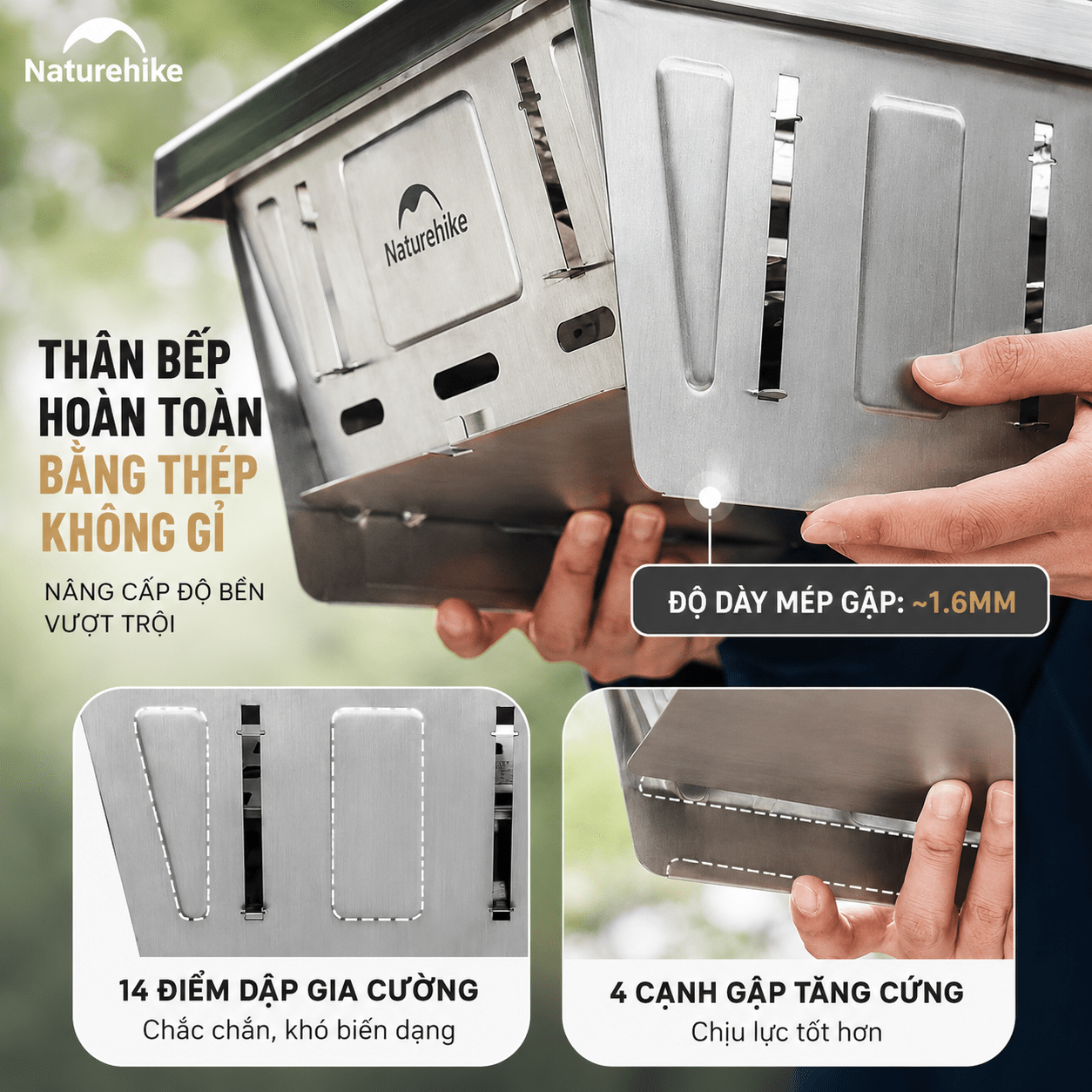 Bếp Nướng Gấp Gọn IGT Naturehike NH20CJ006 (TẶNG KÈM VỈ NƯỚNG)