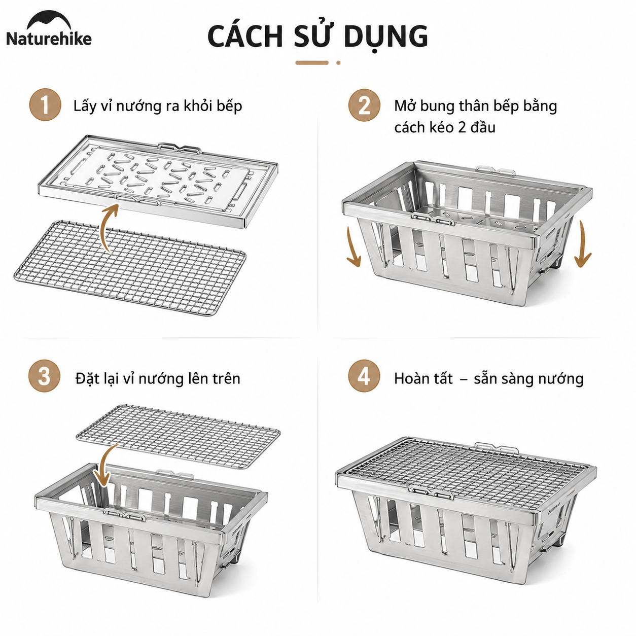 Bếp Nướng Gấp Gọn IGT Naturehike NH20CJ006 (TẶNG KÈM VỈ NƯỚNG)