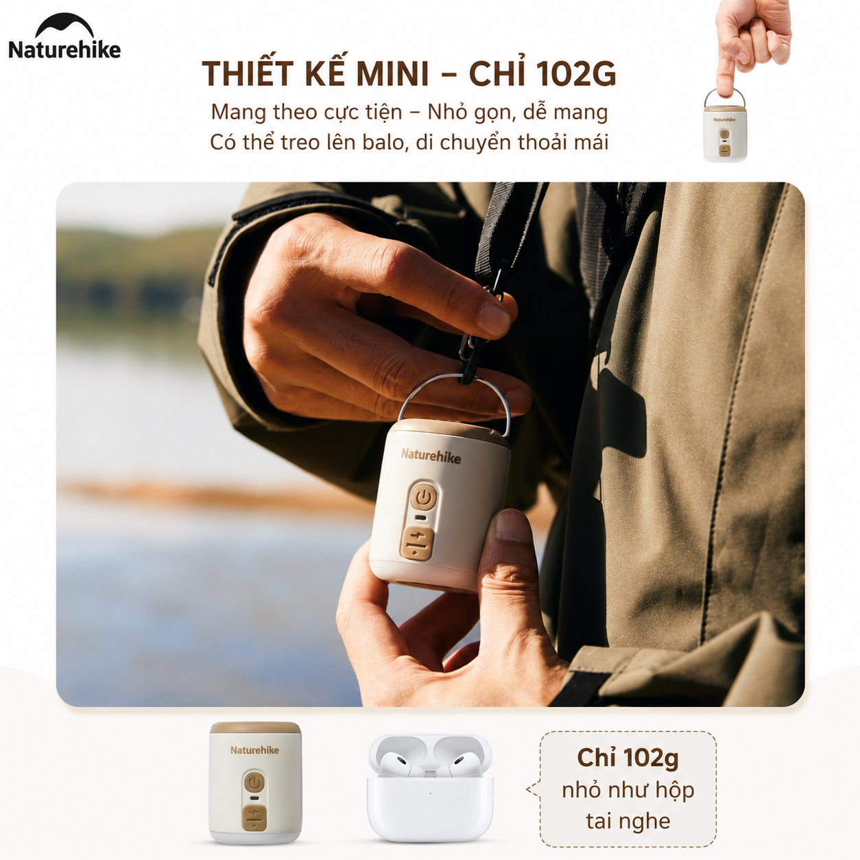 Máy Bơm Hơi Mini Đa Năng 3in1 Naturehike CNK2300DQ022