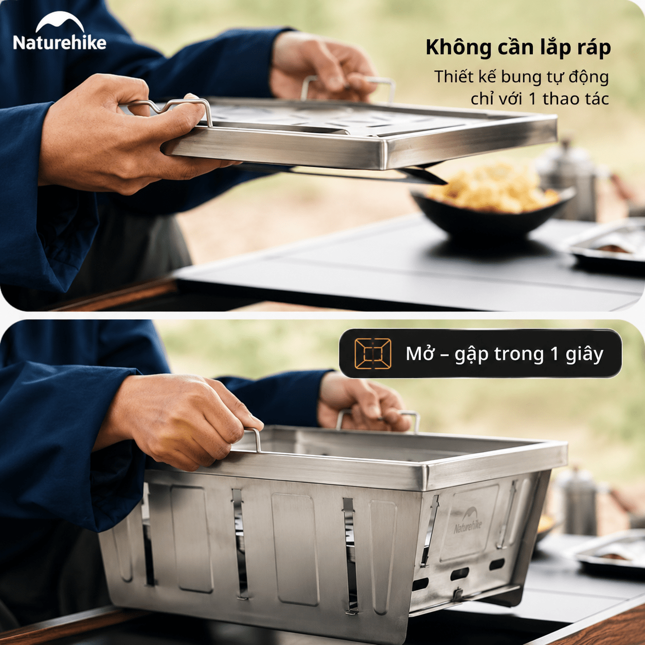 Bếp Nướng Gấp Gọn IGT Naturehike NH20CJ006 (TẶNG KÈM VỈ NƯỚNG)