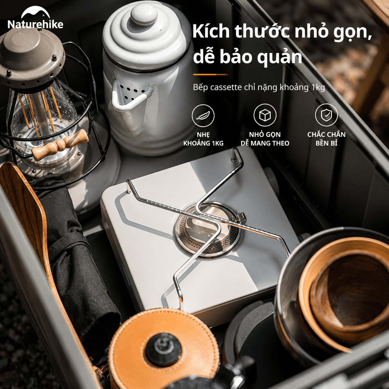 Bếp Gas Mini Cassette Naturehike CNH22CJ011 2KW – Bếp Gas Du Lịch Camping Gấp Gọn Đánh Lửa Tự Động
