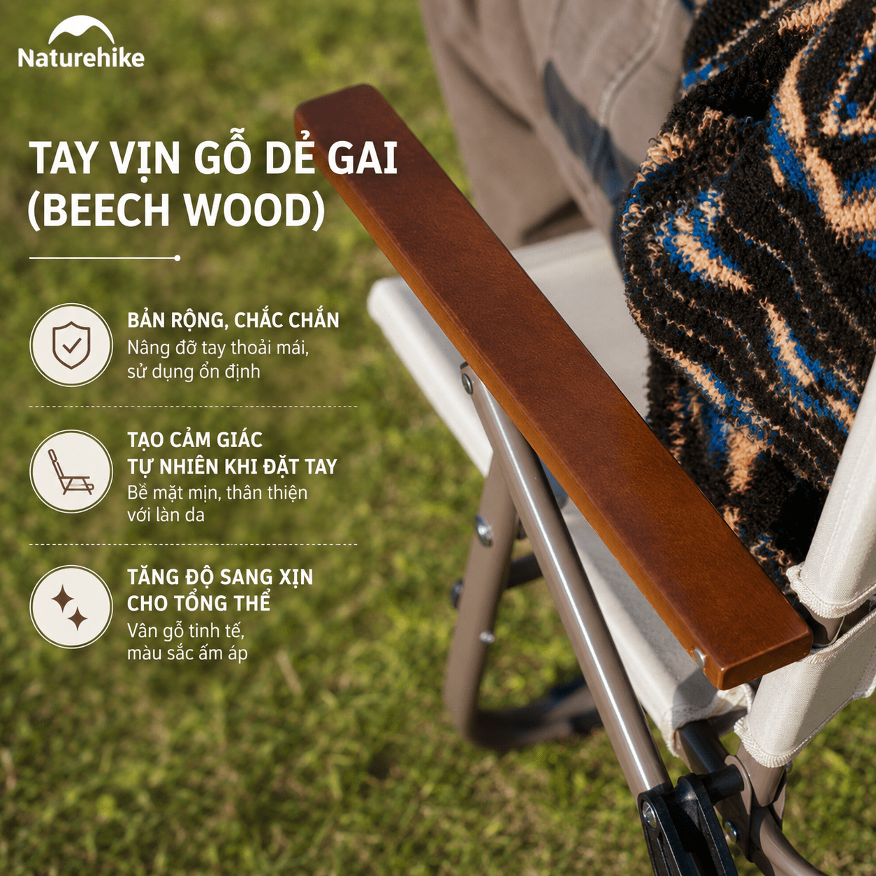 Ghế Xếp Camping Naturehike CNK2550JJ012 Low Chair Gấp Gọn 4 Mức Chỉnh – Ghế Dã Ngoại Tựa Lưng Cao Có Gối