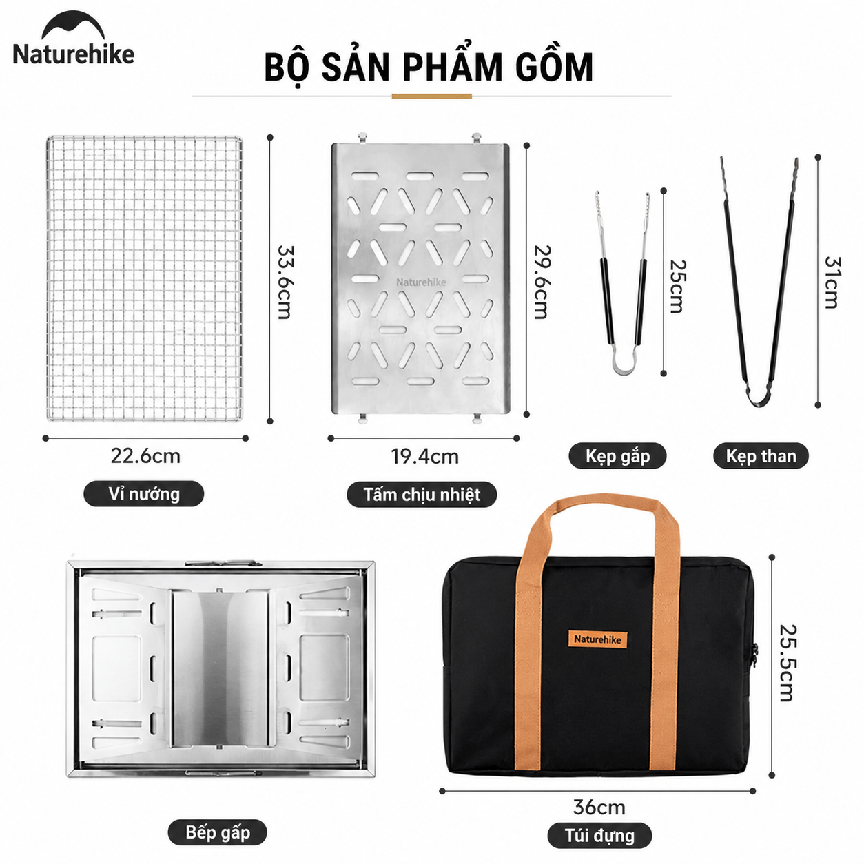 Bếp Nướng Gấp Gọn IGT Naturehike NH20CJ006 (TẶNG KÈM VỈ NƯỚNG)