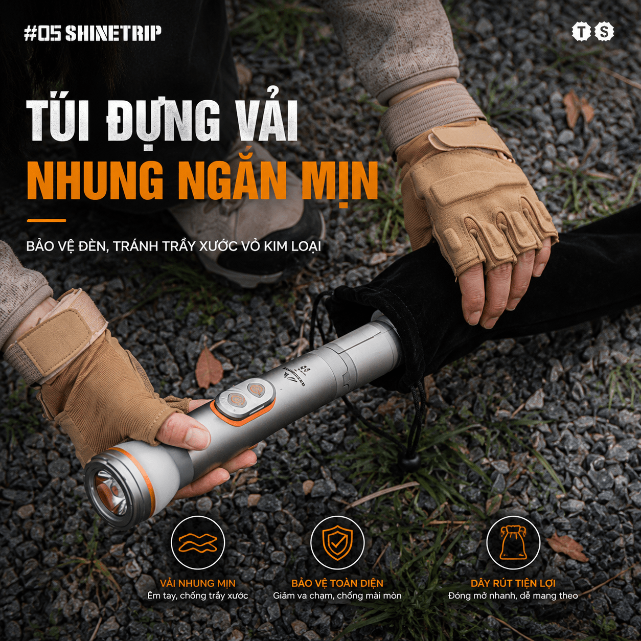 Đèn Cắm Trại Shinetrip ST05 800LM Đèn Camping Đa Năng 3 Trong 1 Có Chân Tripod Kéo Dài 1.92m Chống Nước IP65