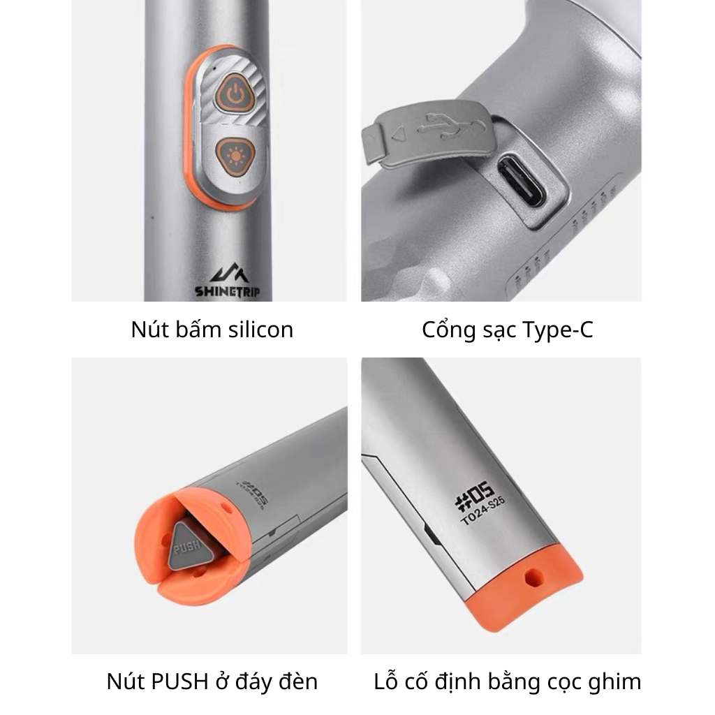 Đèn Cắm Trại Shinetrip ST05 800LM Đèn Camping Đa Năng 3 Trong 1 Có Chân Tripod Kéo Dài 1.92m Chống Nước IP65