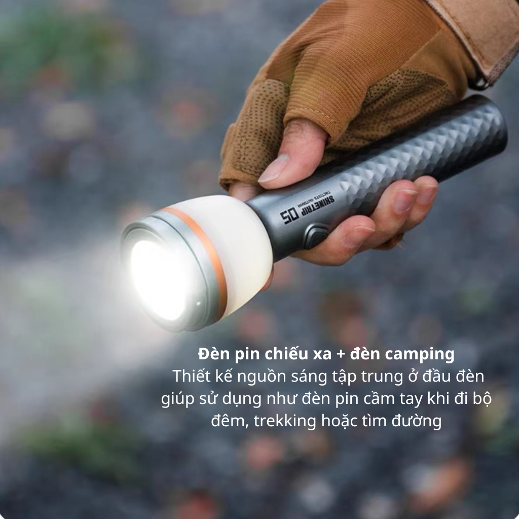 Đèn Cắm Trại Shinetrip ST05 800LM Đèn Camping Đa Năng 3 Trong 1 Có Chân Tripod Kéo Dài 1.92m Chống Nước IP65