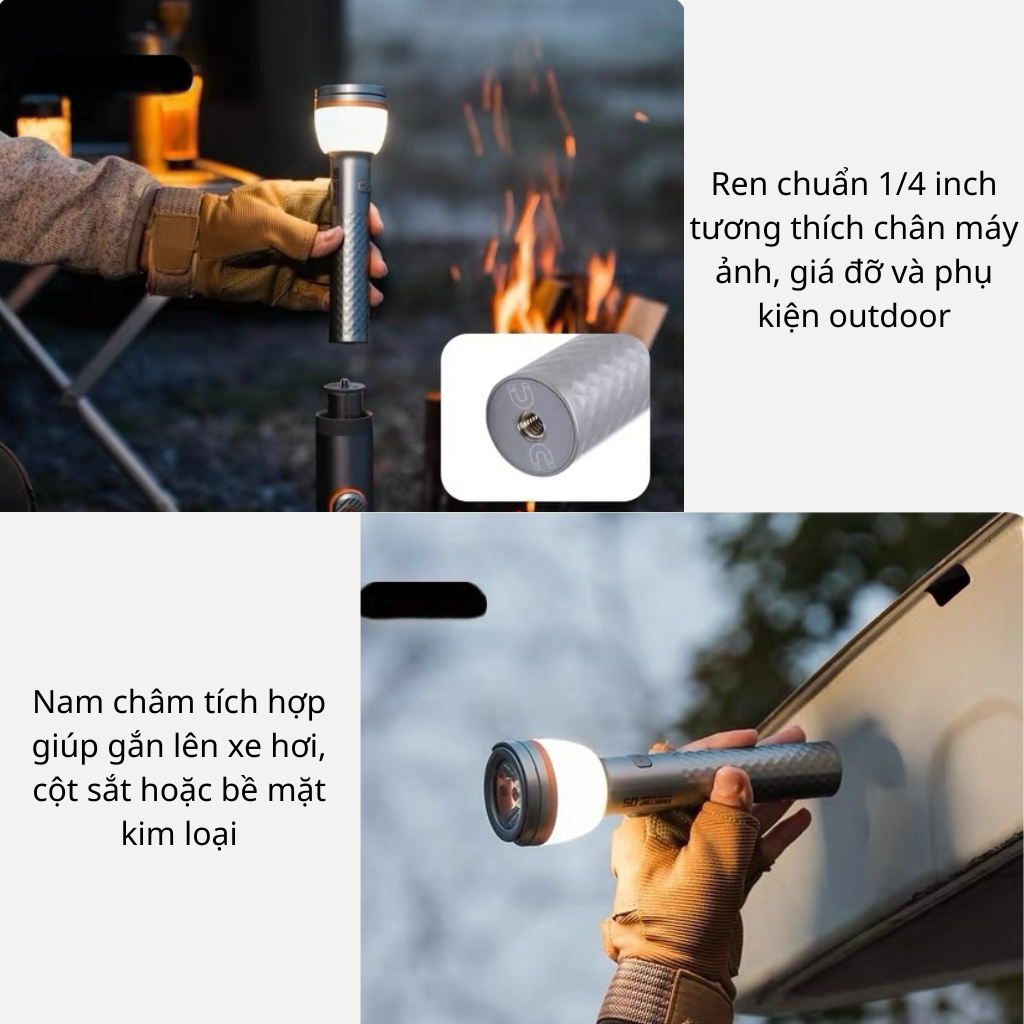 Đèn Cắm Trại Shinetrip ST05 800LM Đèn Camping Đa Năng 3 Trong 1 Có Chân Tripod Kéo Dài 1.92m Chống Nước IP65