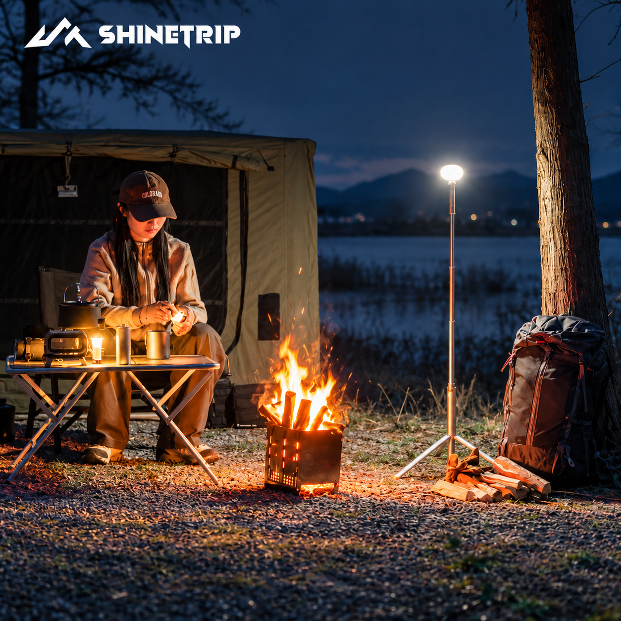 Đèn Cắm Trại Shinetrip ST05 800LM Đèn Camping Đa Năng 3 Trong 1 Có Chân Tripod Kéo Dài 1.92m Chống Nước IP65
