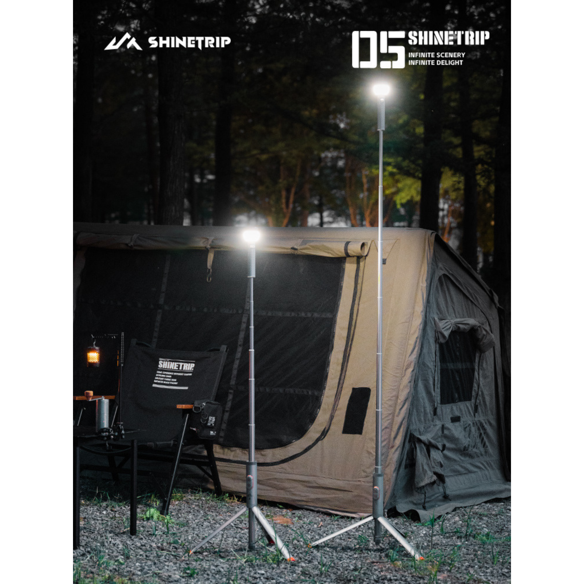 Đèn Cắm Trại Shinetrip ST05 800LM Đèn Camping Đa Năng 3 Trong 1 Có Chân Tripod Kéo Dài 1.92m Chống Nước IP65