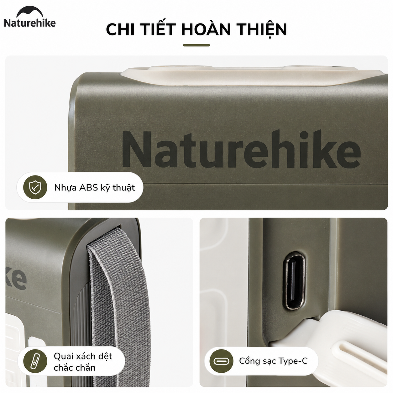 Máy Bơm Hơi Điện Tử CNK2550ZM010 Naturehike 20PSI Pin Sạc 5200mAh - Bơm Hút Khí 2 Chiều, Màn Hình LED, Sạc Type-C