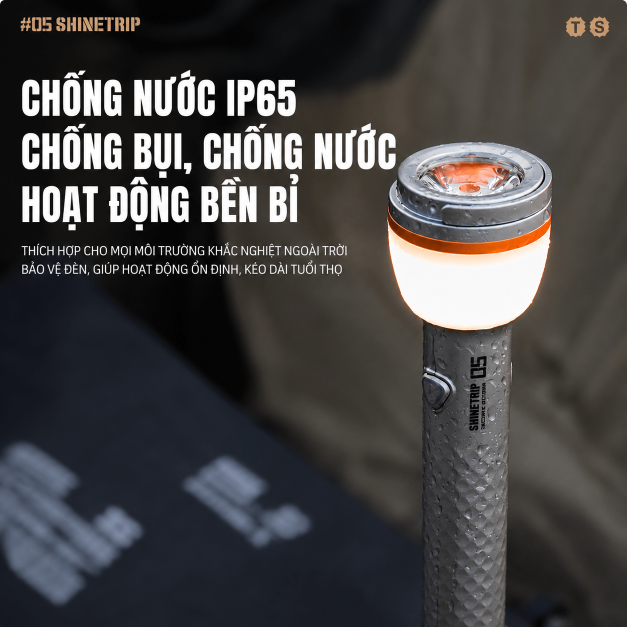Đèn Cắm Trại Shinetrip ST05 800LM Đèn Camping Đa Năng 3 Trong 1 Có Chân Tripod Kéo Dài 1.92m Chống Nước IP65
