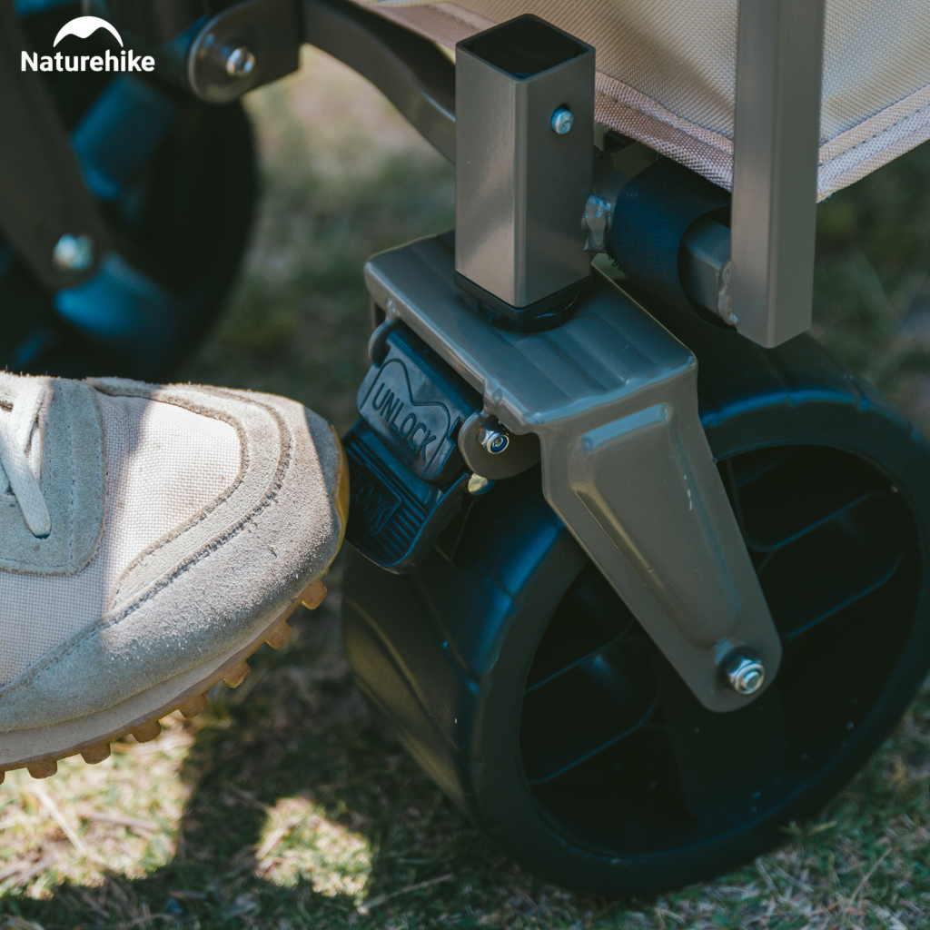 Xe Kéo Gấp Gọn Naturehike CNK2350JJ012 Có Phanh Bánh Trước - Xe Chở Đồ Cắm Trại Camping Gấp Gọn Khung Thép Carbon