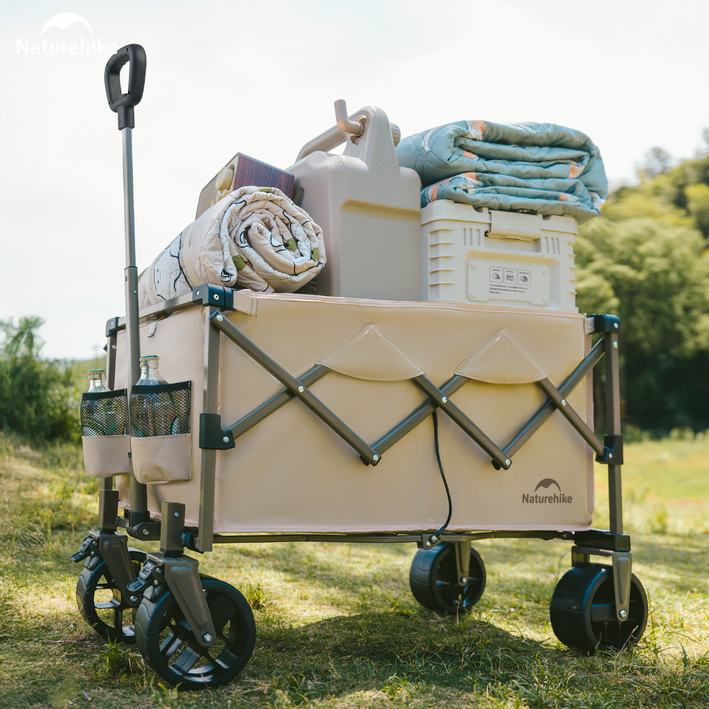 Xe Kéo Gấp Gọn Naturehike CNK2350JJ012 Có Phanh Bánh Trước - Xe Chở Đồ Cắm Trại Camping Gấp Gọn Khung Thép Carbon