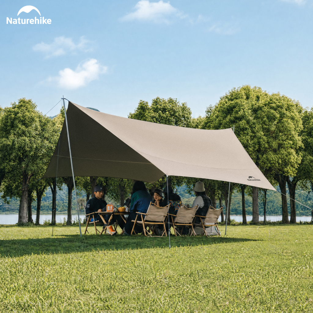 Bạt Che Nắng Naturehike CNK2350WS015| Bạt Camping Dã Ngoại Kèm Cột 2.2m Chống Nắng Chống Mưa