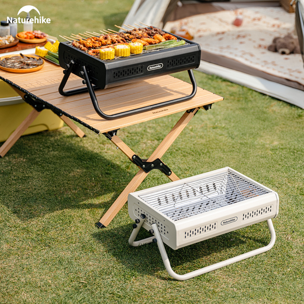 Bếp Nướng Than Hoa Naturehike CNK2650CF011 Gấp Gọn Inox 304 & Inox 410 - Bếp BBQ Dã Ngoại Camping Có Tay Xách, Tháo Rời