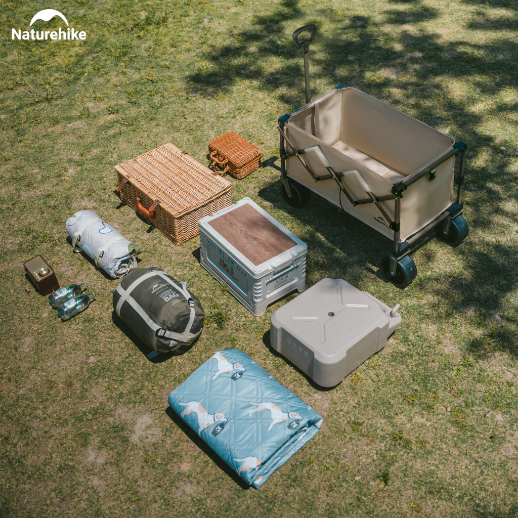 Xe Kéo Gấp Gọn Naturehike CNK2350JJ012 Có Phanh Bánh Trước - Xe Chở Đồ Cắm Trại Camping Gấp Gọn Khung Thép Carbon