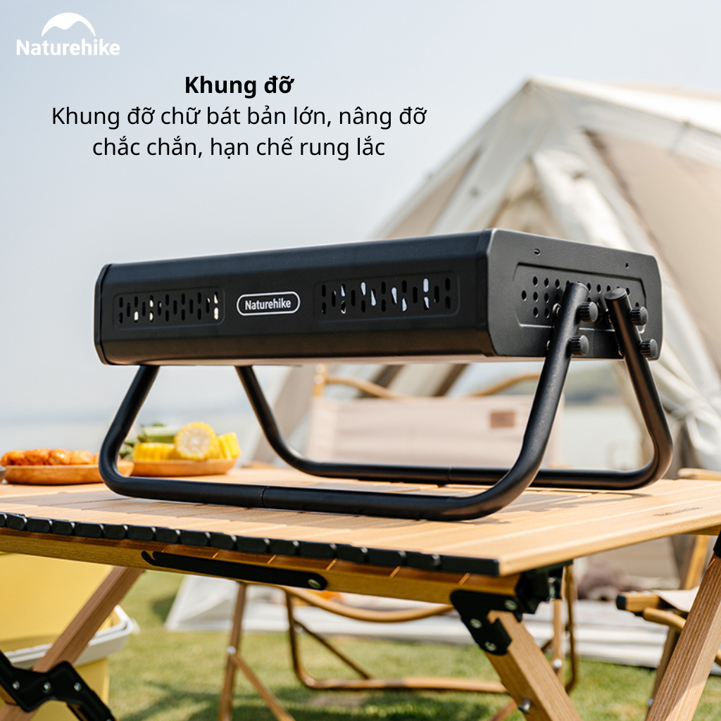 Bếp Nướng Than Hoa Naturehike CNK2650CF011 Gấp Gọn Inox 304 & Inox 410 - Bếp BBQ Dã Ngoại Camping Có Tay Xách, Tháo Rời