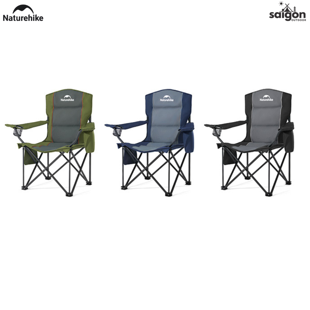 Ghế Xếp Camping Naturehike CNK2550JJ029 2 Ghế Gấp Gọn Có Đệm Dày, Tay Vịn Cứng, Túi Giữ Nhiệt, Khung Thép Carbon