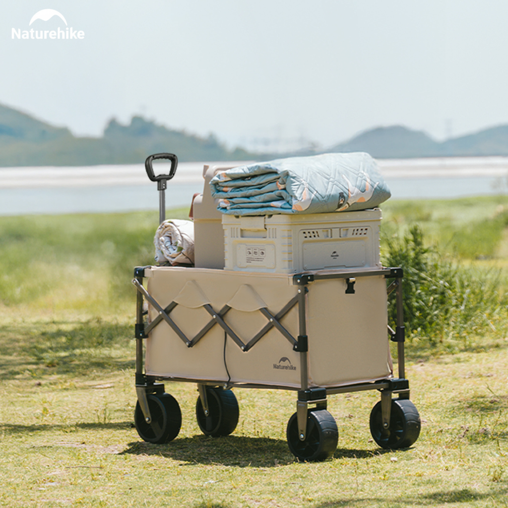 Xe Kéo Gấp Gọn Naturehike CNK2350JJ012 Có Phanh Bánh Trước - Xe Chở Đồ Cắm Trại Camping Gấp Gọn Khung Thép Carbon