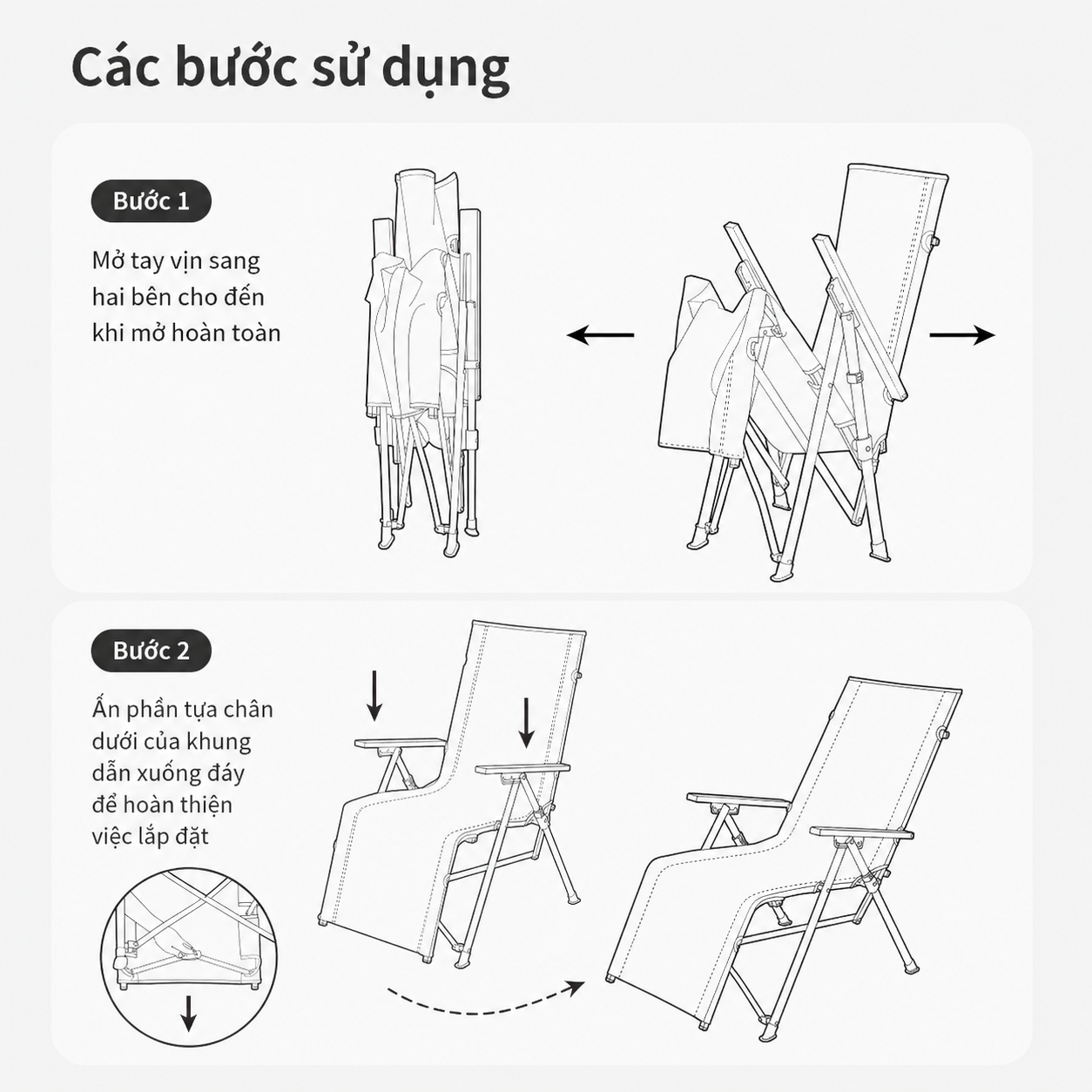 Ghế Xếp Ngả Lưng Naturehike CNK2450JJ016 2in1 Có Gác Chân Gấp Gọn Ghế Camping 3 Mức Chỉnh